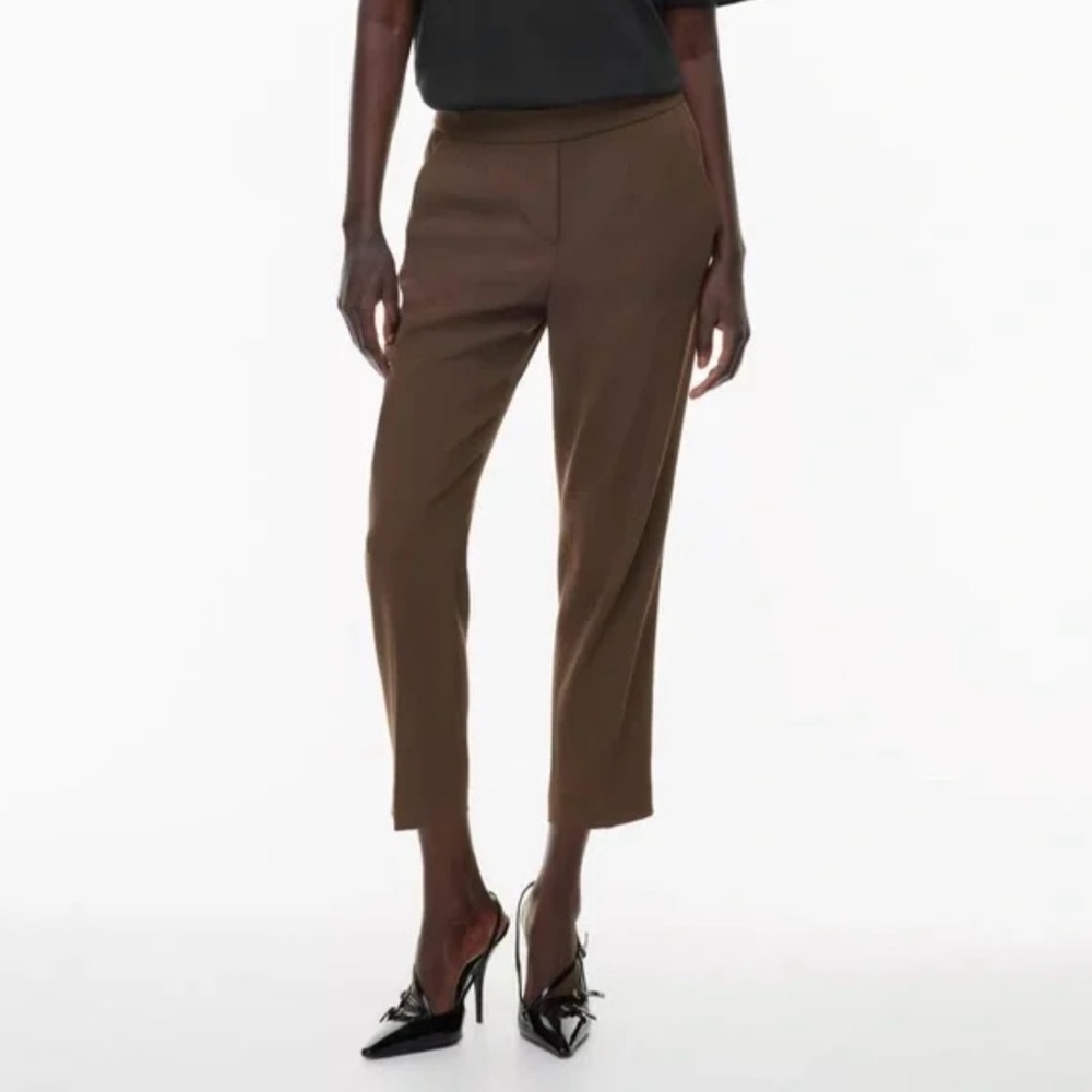Babaton Aritzia Coffee Bean Brown Concan Minimalist Trousers